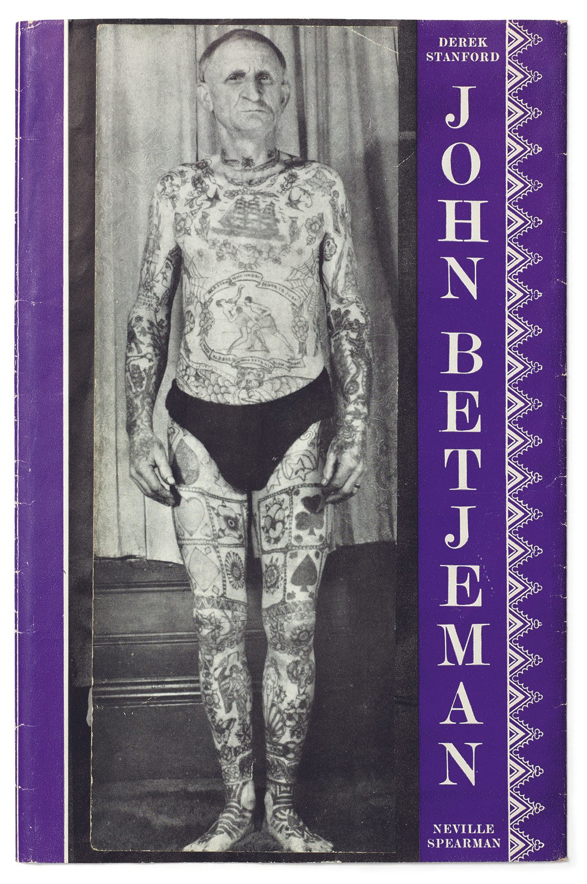 A book of <em>John Betjeman</em> poetry with its cover modified.