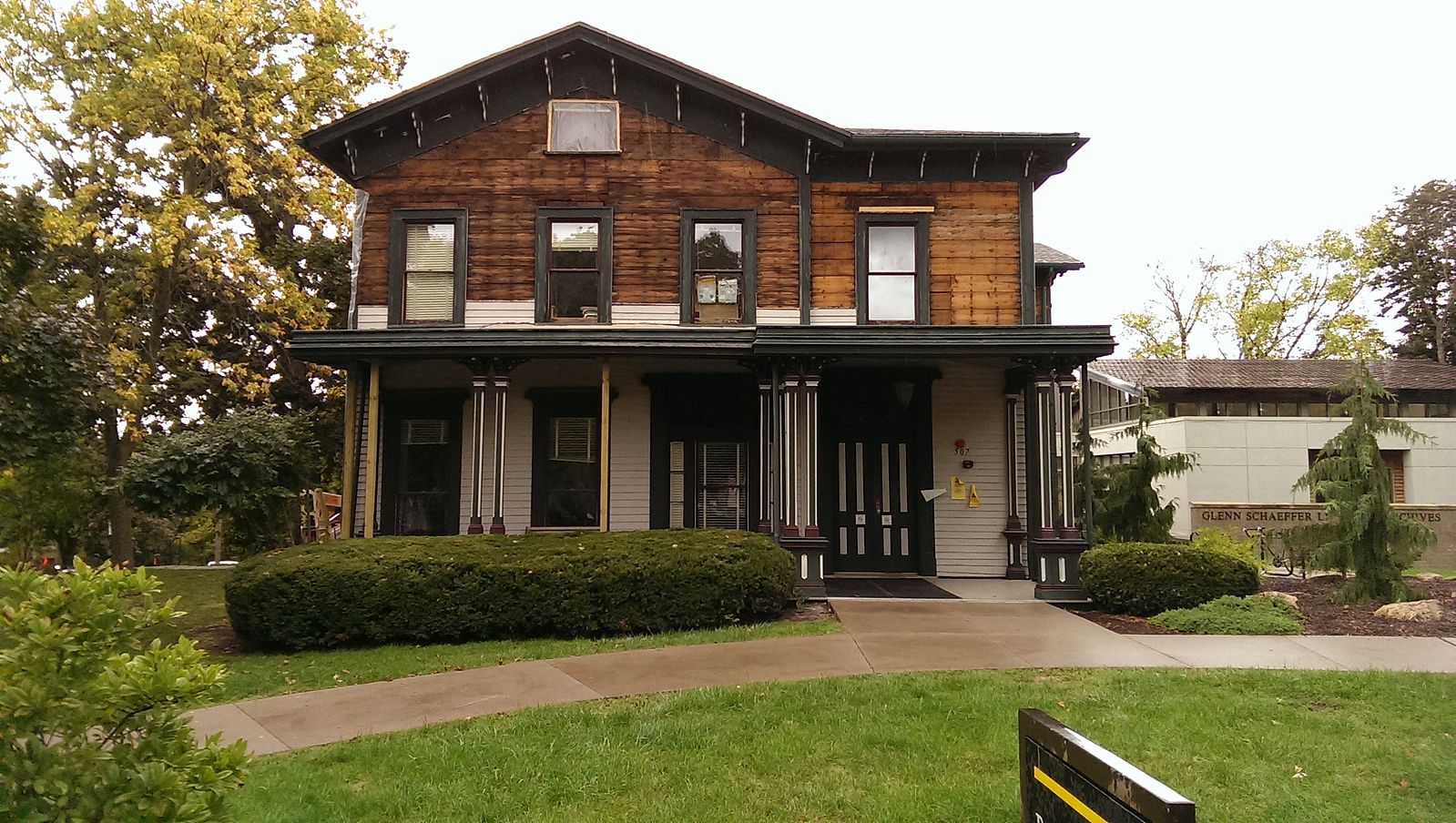 The Dey House, a main location of the Iowa Writers Workshop. "Poet Voice" is sometimes associated with denizens of this particular MFA program.