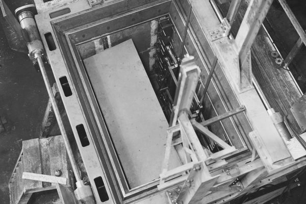 The Mosler safe under construction