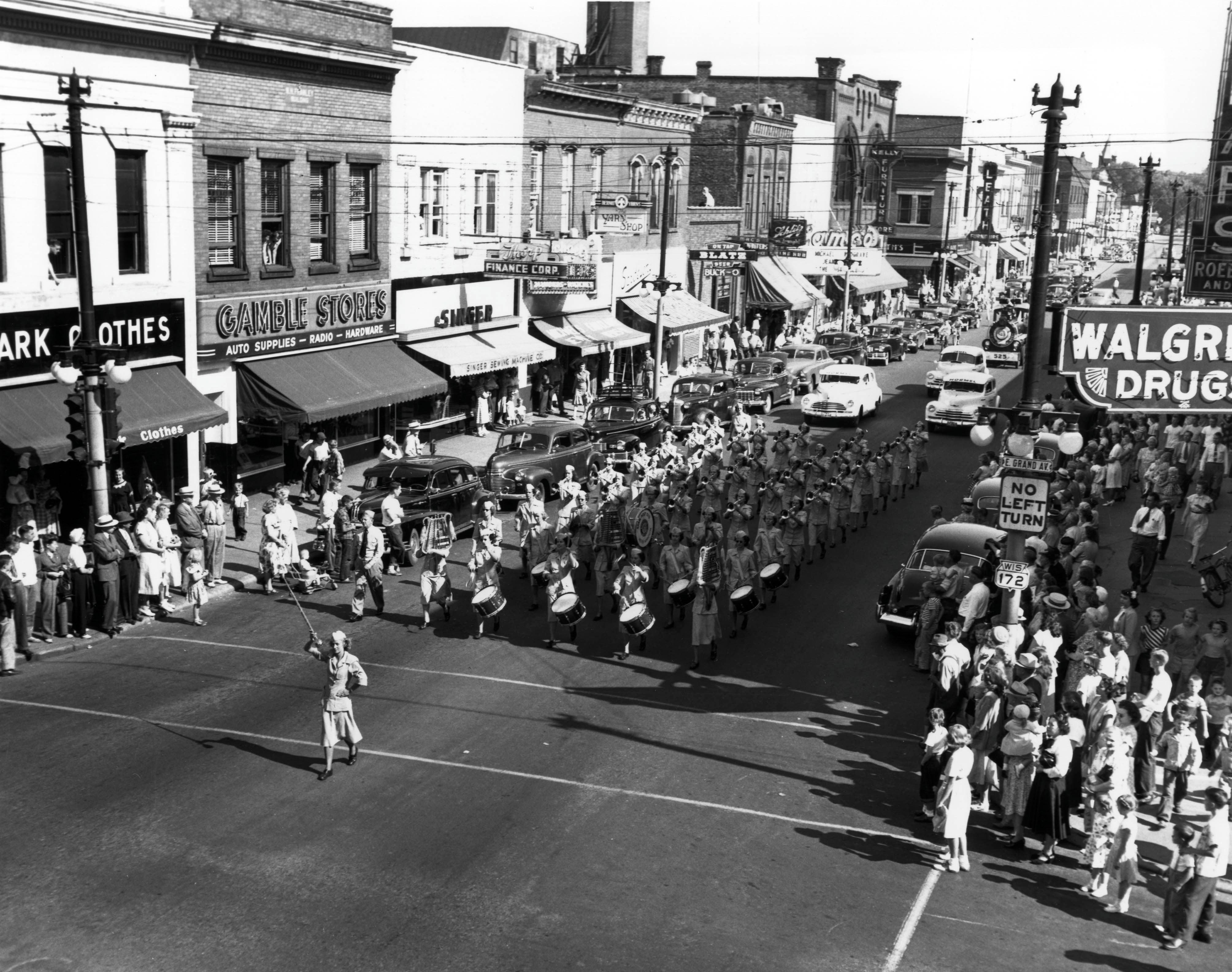 The Hormel Girls often held parades in the towns they visited.