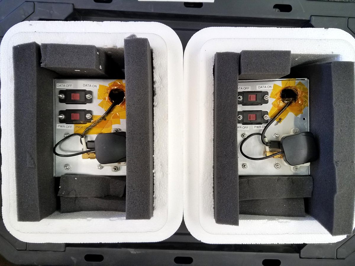The pressure sensors the scientists used to detect the earthquakes from high in the sky.