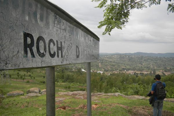 Sign for the Rock, with rock just underneath