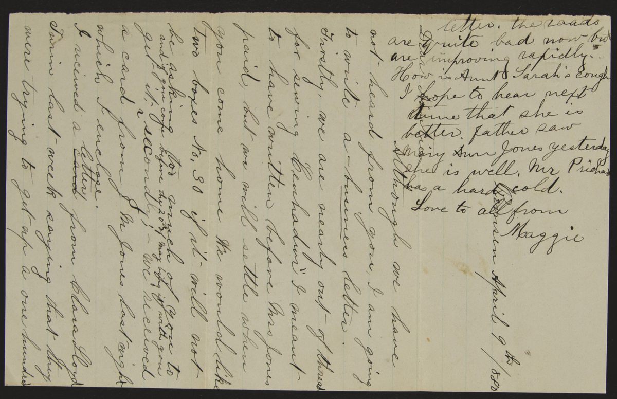 The Newberry wants help deciphering 140-year-old letters such as this one, written by a teacher named Anna Everett, who settled in her family’s home in Remsen, New York.