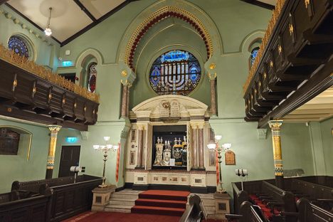 The interior of the restored synagogue.
