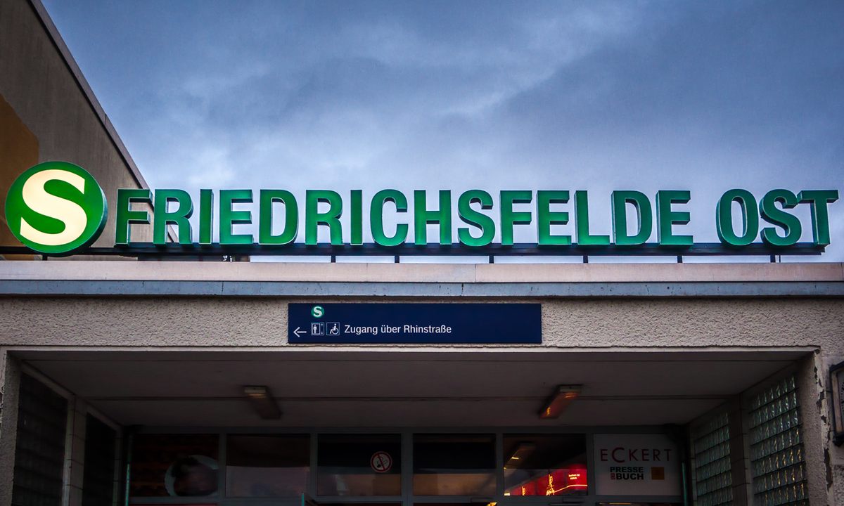 Friedrichsfelde Ost station, in the Lichtenberg neighborhood.
