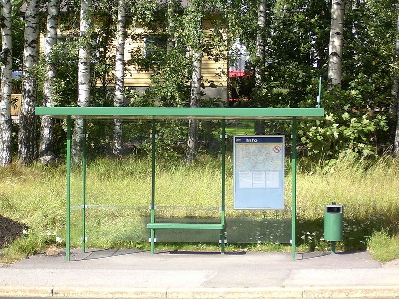 a bus stop in helsinki