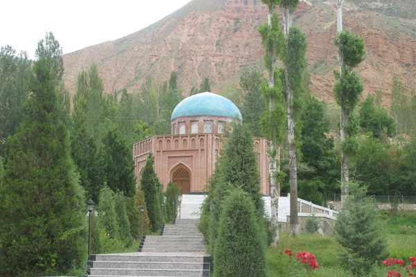 Mausoleum of Rudaki in Panjrud, Sughd, Tajikistan. June 27, 2016.