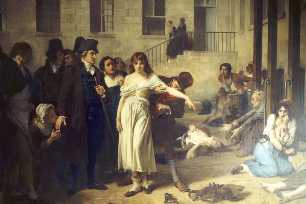 Docteur Pinel liberating the hysterical women from their chains - Tony Robert Fleury -  1805