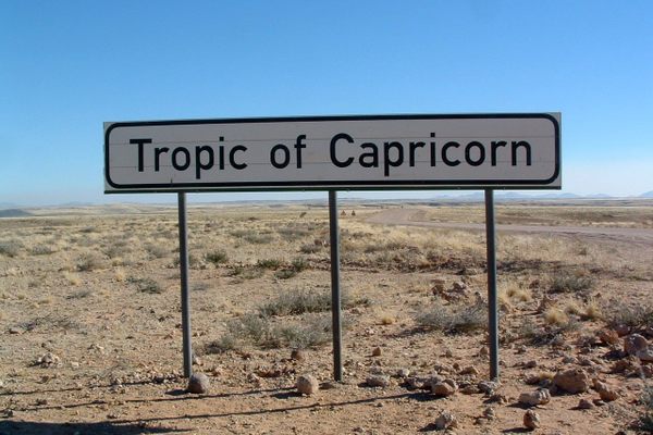 A sign marking the Tropic of Capricorn.