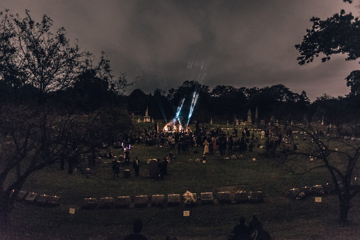 The Circle was lit by tea lights along the edges of headstones.