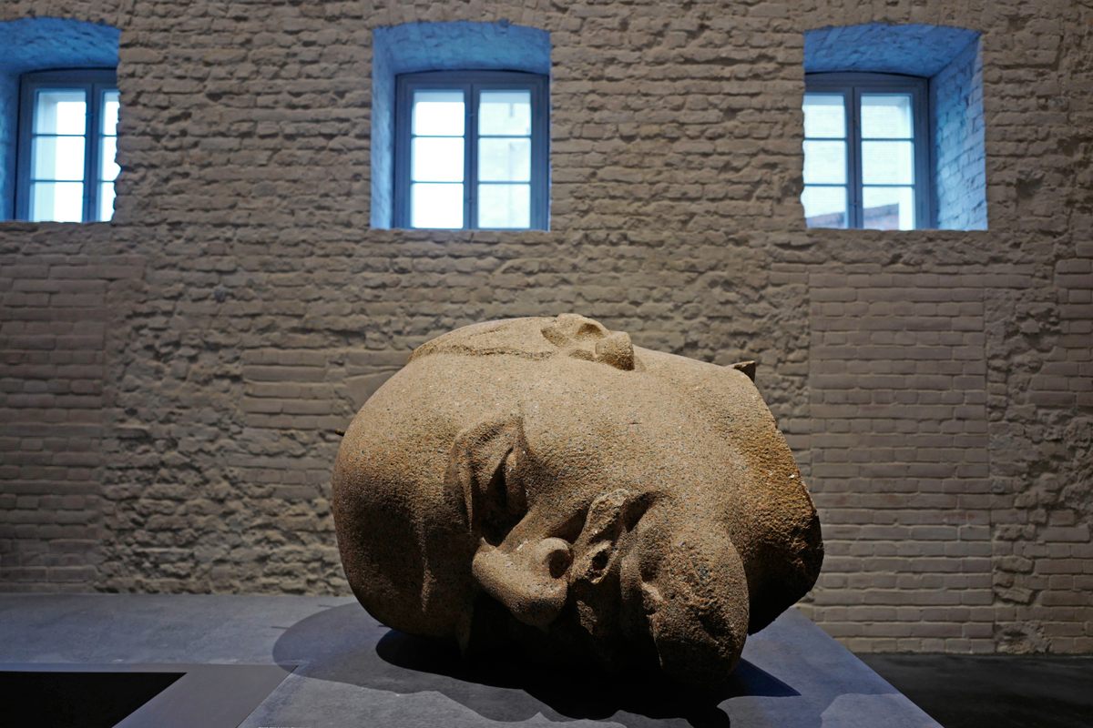 One of the objects in the museum is the head of a 60-foot-tall statue of Vladimir Lenin.