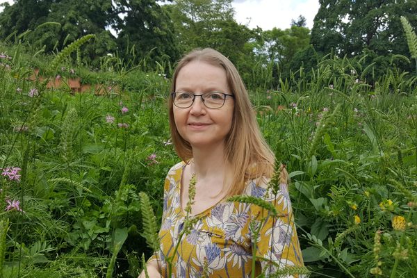 The plants around Liz Dauncey in this photo are not poisonous, but many common garden and houseplants are.