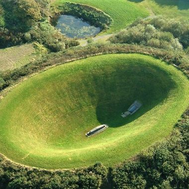 An aerial view of the Sky Garden's crater and central altar