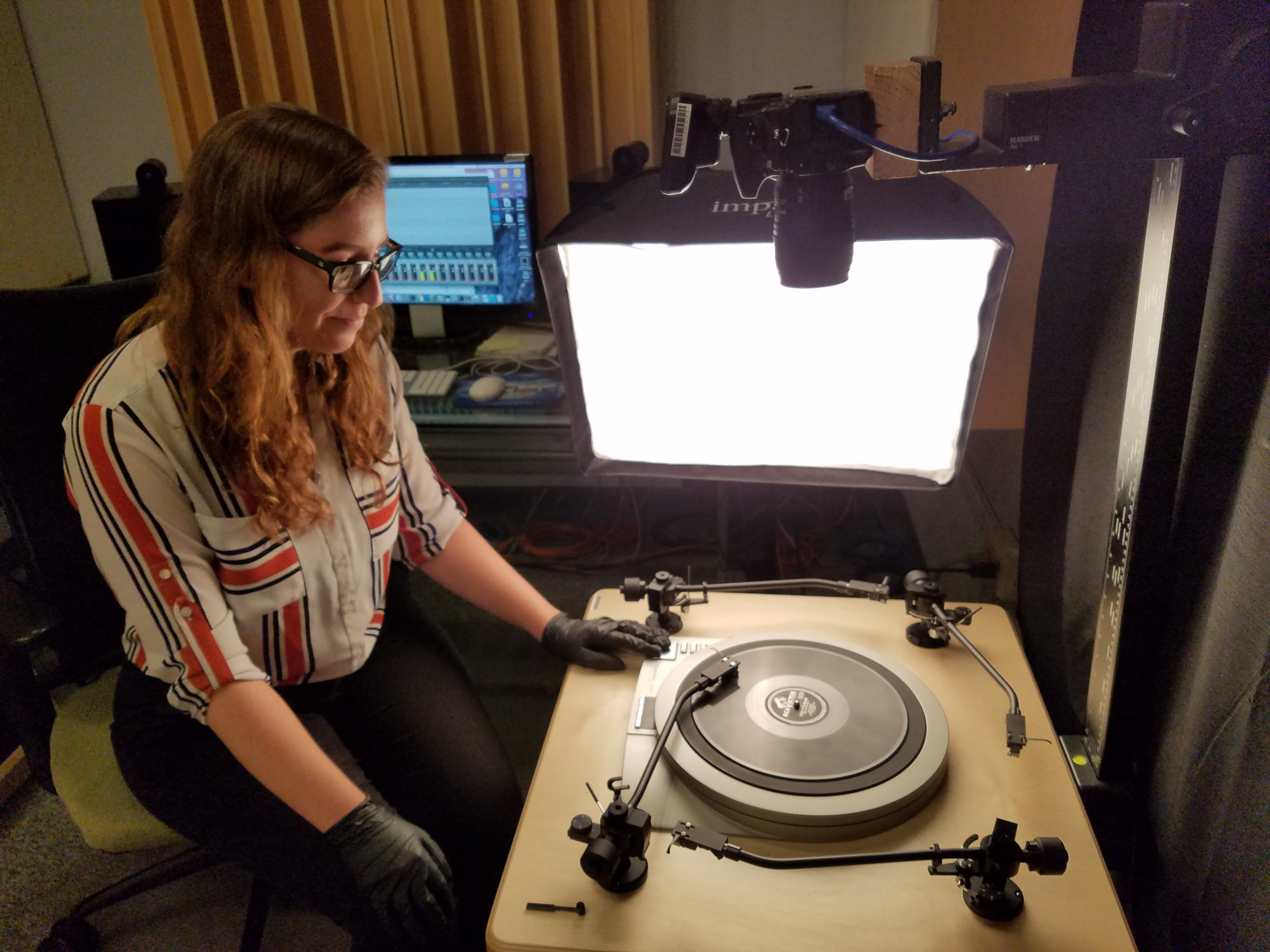 Digitizing 78s at George Blood's facility in Philadelphia.
