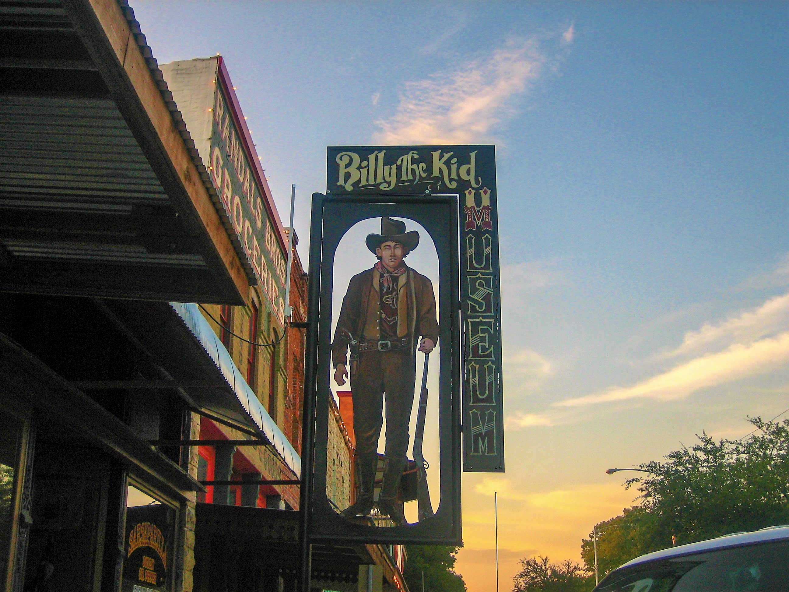 Sign for the Billy the Kid Museum in Hico, Texas.