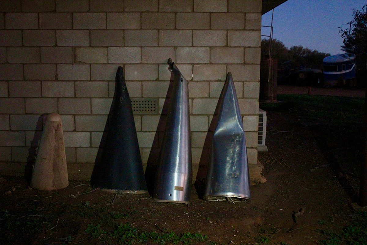 Pieces of rockets surround The Twins cattle station homestead.