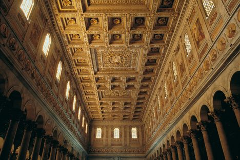 The Basilica of St. Paul Outside the Walls (Basilica di San Paolo fuori le Mura), built in the fourth century.