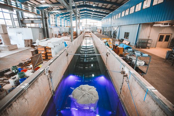 The Large Wave Flume at Oregon's O.H. Hinsdale Wave Research Laboratory hosts an experiment in innovative coastal protection.