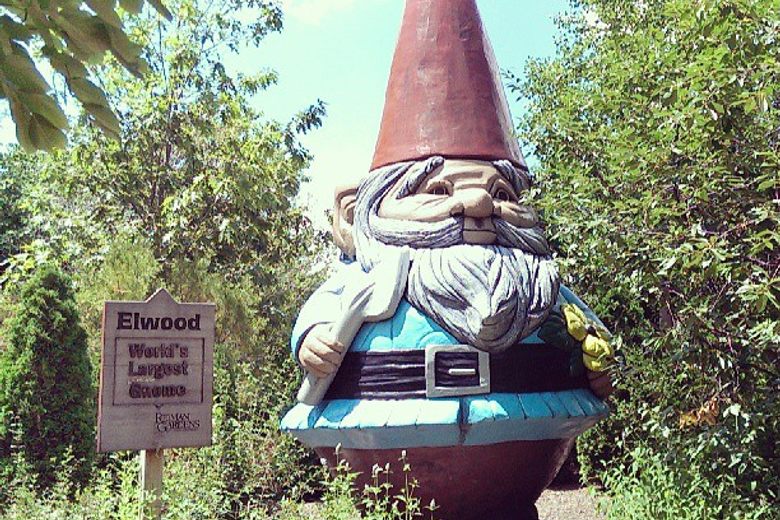 Tallest Concrete Gnome Ames Iowa, Michigan State University Garden Gnome