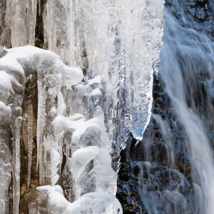 Mukhar Shiveert Gorge frozen waterfall.