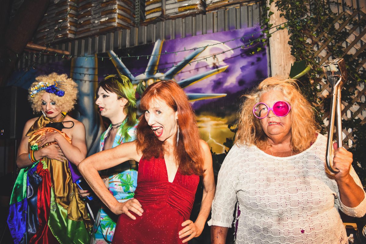 The competition's four finalists, Glace Chase, Dylan Mars Greenberg, Lisa Levy, and Hedra, aka Miss Derailment.