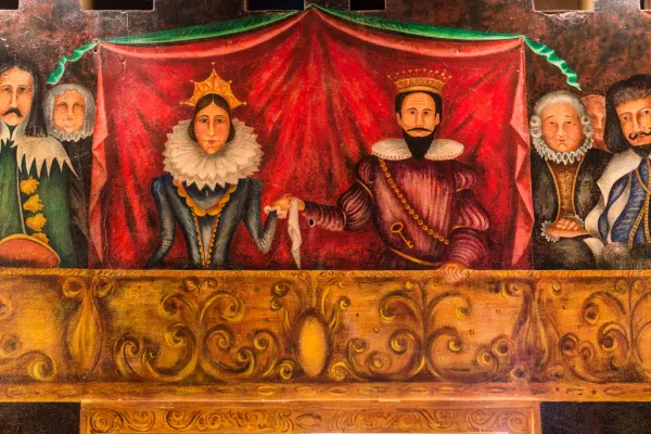 The Amargosa Opera House in Death Valley is covered in murals.