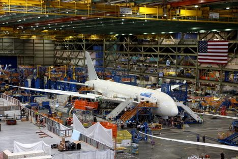 787 jet assembly.