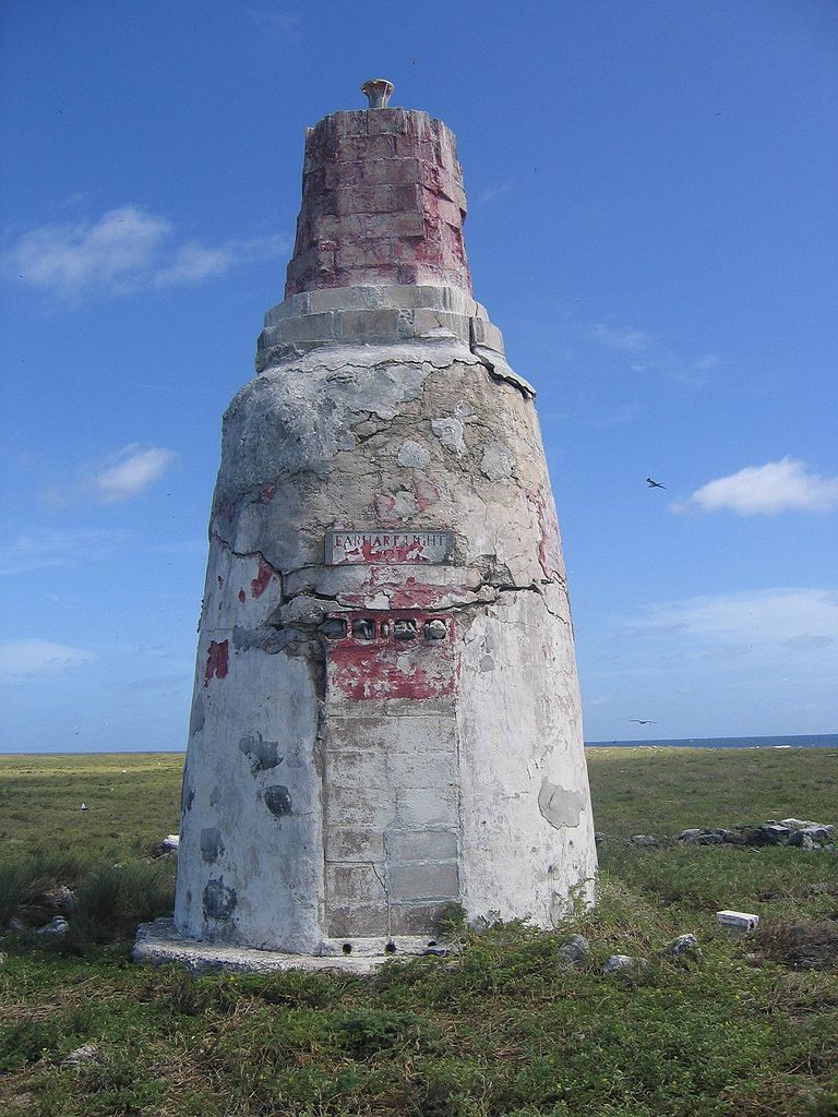 The "Earhart Light" beacon on Howland Island in the Pacific Ocean, Earhart's intended destination before her plane disappeared.