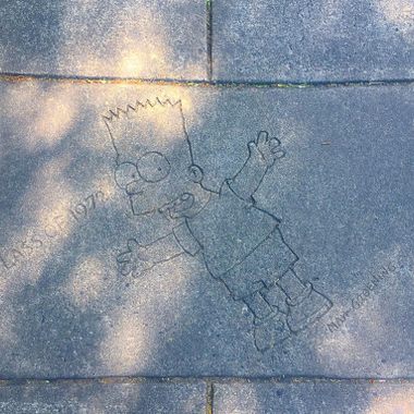 Bart Simpson immortalized on concrete.