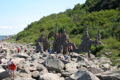 the stone-and-concrete sculpture “Arx” by Lars Vilks, located in the micronation Ladonia proclaimed independent from Sweden by Vilks in 1996.
