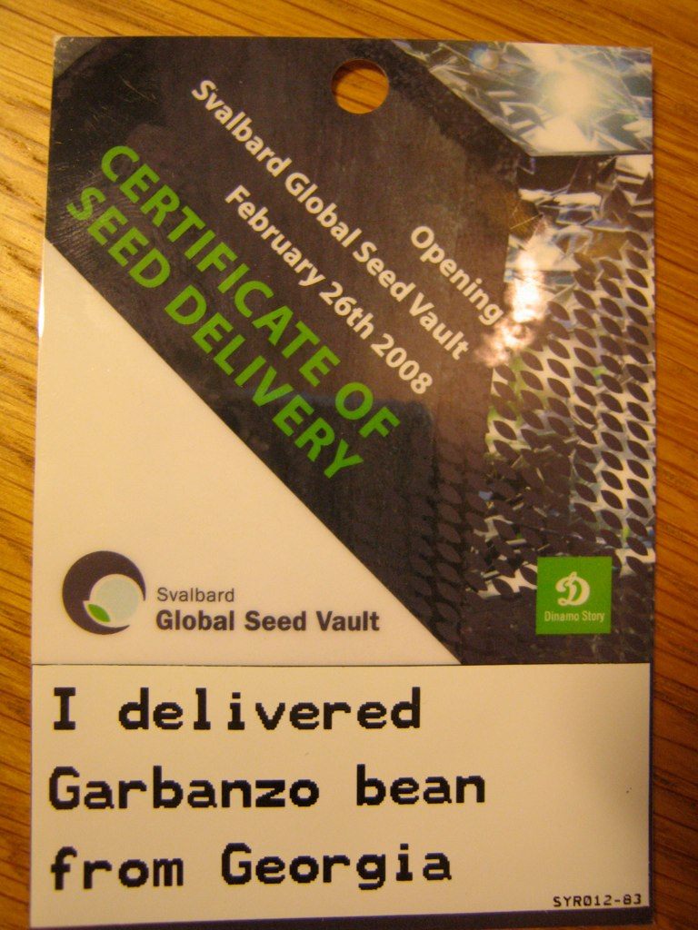 A seed "delivery receipt" from the Svalbard Seed Bank opening ceremonies.