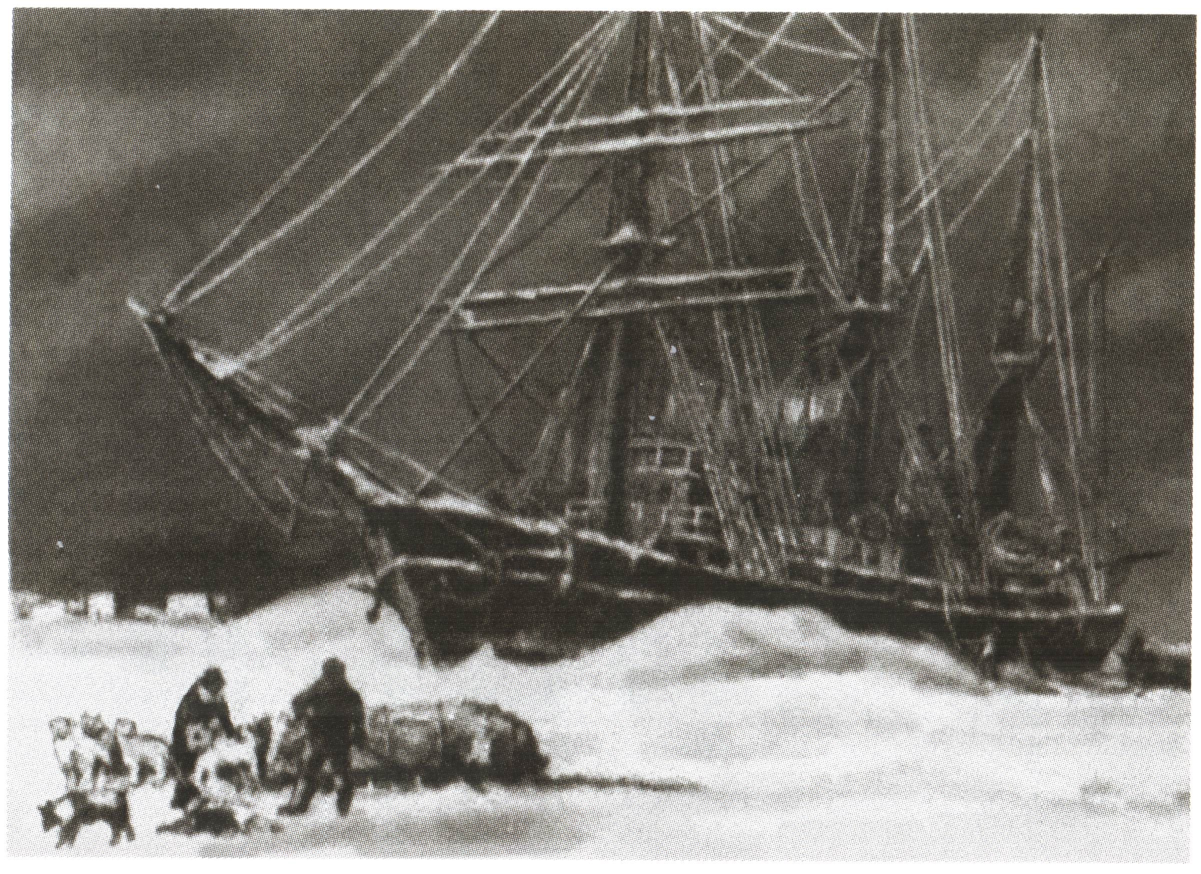 In this photo, creeping ice wraps the <em>Zarya</em>.