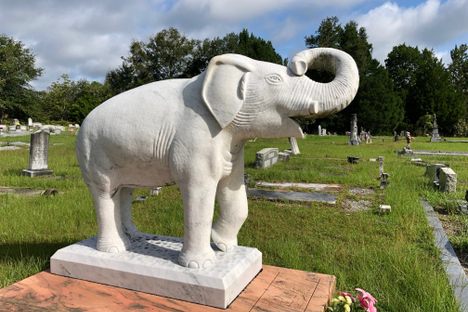 Nancy the Elephant Tombstone Monument
