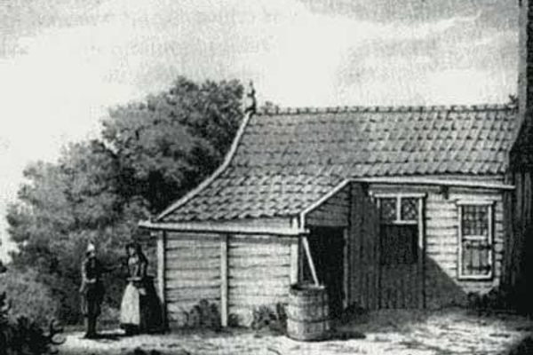 Drawing of the wooden house where Czar Peter lived during his stay in Zaandam.
