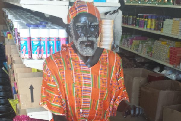 Papa Legba greets all the customers at the entry way.