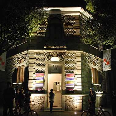 Museum facade at night