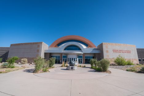 The exterior of the Anderson Abruzzo International Balloon Museum.
