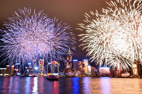 View of the 2012 Lunar New Year fireworks, planned by Wilson Mao.