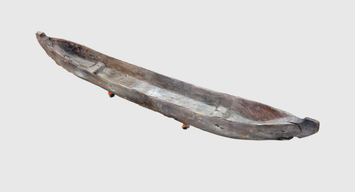 A 3D model of a roughly 150-year-old hemlock dugout allows researchers to study the canoe and compare it with similar craft without damaging the fragile wood.
