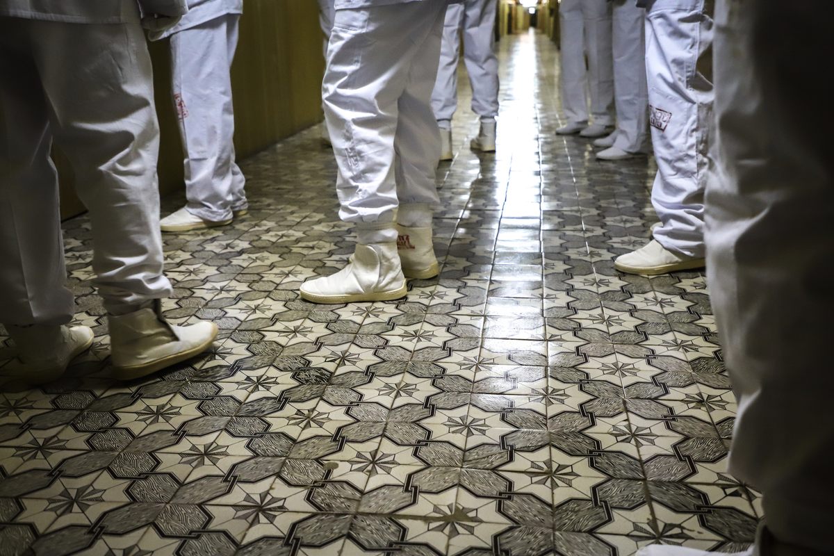 Protective suits, boots, gloves and masks are issued to visitors on arrival.