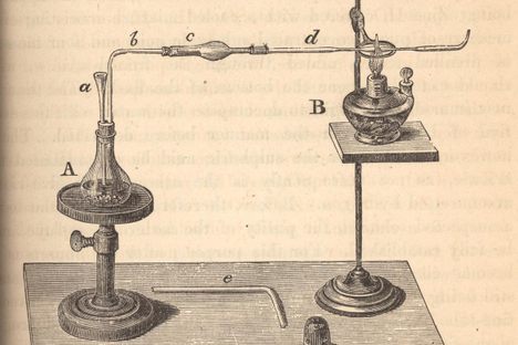 A diagram of the apparatus needed for Marsh's test. 
