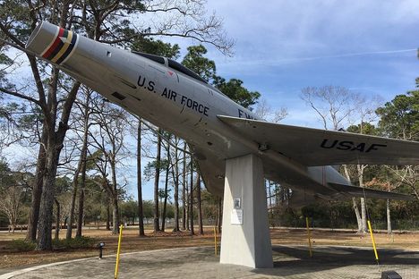 Three Air Force Jets are on display at Warbird Park. 
