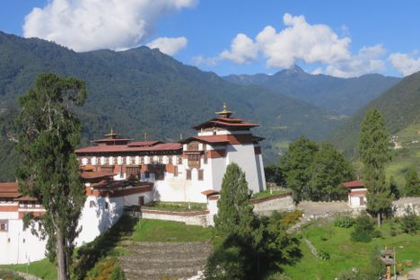 View of Trongsa Dzong from Trongsa village