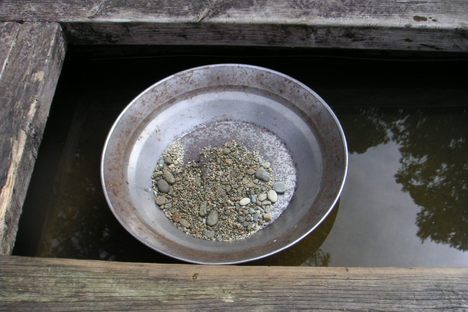 A gold pan. 