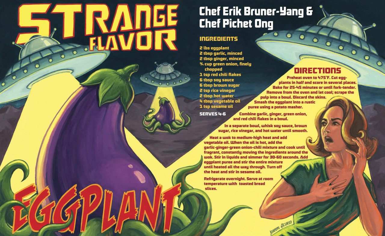 Strange Flavor Eggplant recipe by Erik Bruner-Yang and Pichet Ong. 