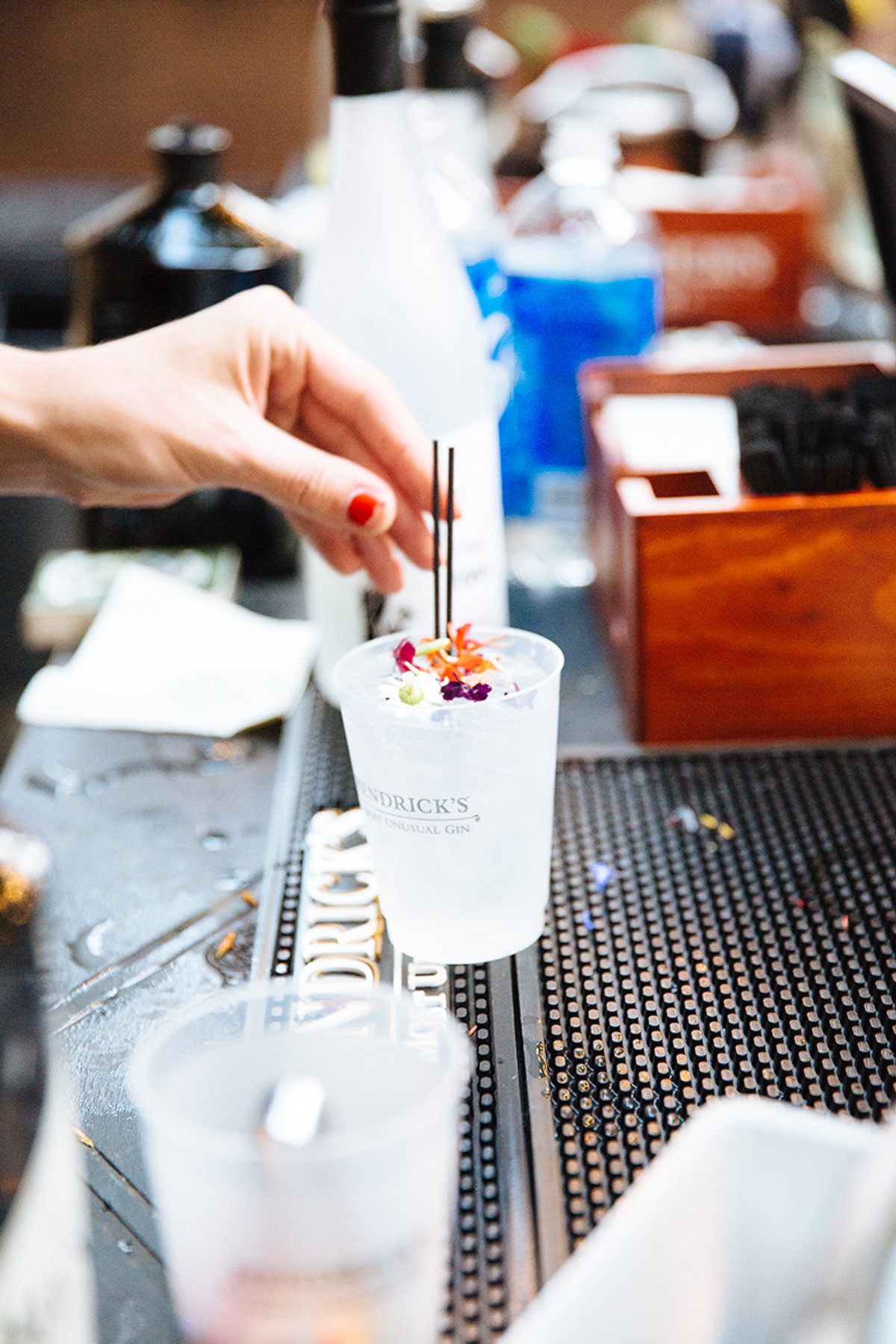 Even a classic gin and tonic came with a touch of floral whimsy.