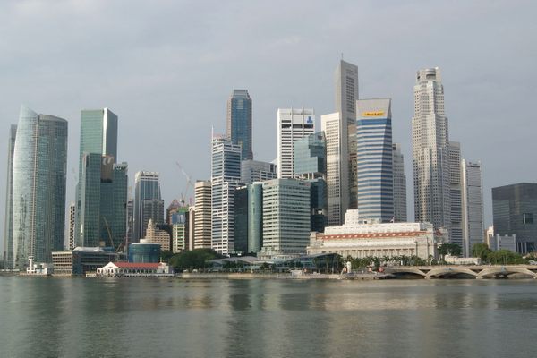 The Singapore skyline, circa 2009.