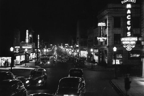 The view down Monmouth Street in Newport, Kentucky, 1946.