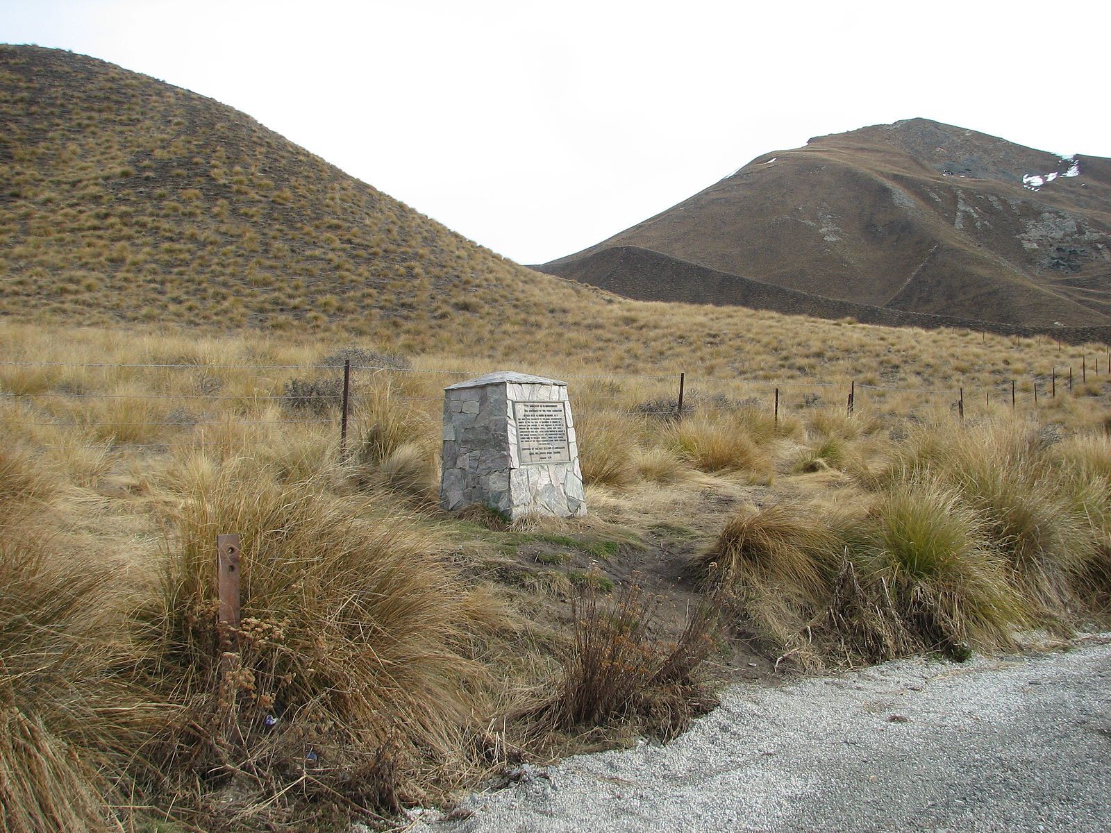 A memorial commemorating the site where red deer were first released in New Zealand, by the Otago Acclimatisation Society.