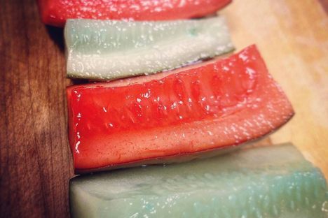 Cherry and blue raspberry lemonade Koolickles.
